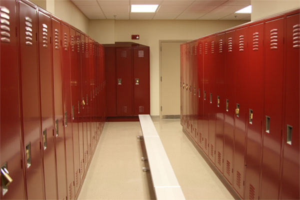 slip-resistant locker room flooring