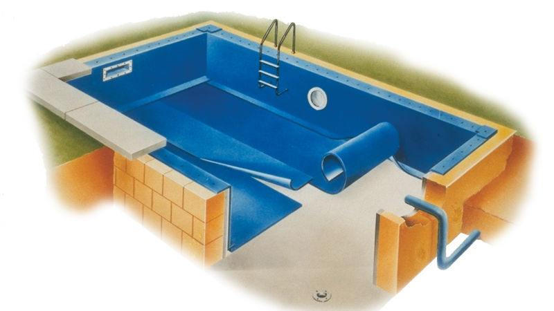 PVC membrane pool lining illustration