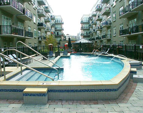 elevated stainless steel pool