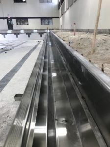 stainless steel perimeter pool gutter